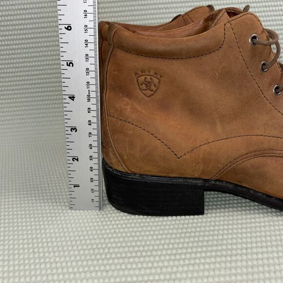 Ariat Lacer Brown Leather Lace Up Western Roper Boots Women’s Size 10B 12225 - Picture 2 of 10